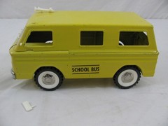 1960s Structo Pressed Steel Yellow Chevy Corvair Greenbrier School Bus Van VG