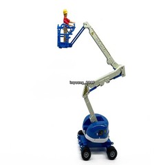 Aerial Work Platform Truck Model Toy Metal Diecast Construction Equipment Blue