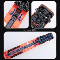 1:50 Flatbed Truck with Excavator Trailer Transporter Diecast Model Set Orange