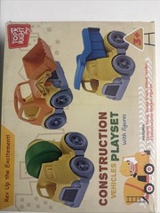 Construction Trucks Toy Set for Toddler Boys 3 Piece Small Toy Car Vehicles