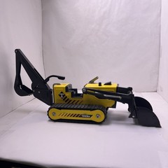 Vintage 1960s Tonka Trencher Backhoe Loader Yellow Pressed Steel Made in USA