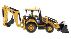 DIECAST MASTERS,CATERPILLAR 420F2 backhoe loader with driver and metal box, 1…