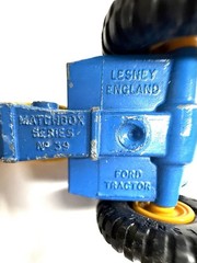 Vintage 1960s Matchbox Ford Tractor No. 39 Lesney England Missing Black Wheels