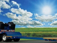1/64 DCP BLUE FONTAINE RENEGADE LXT40 STRETCH LOWBOY W/ FLIP AXLE