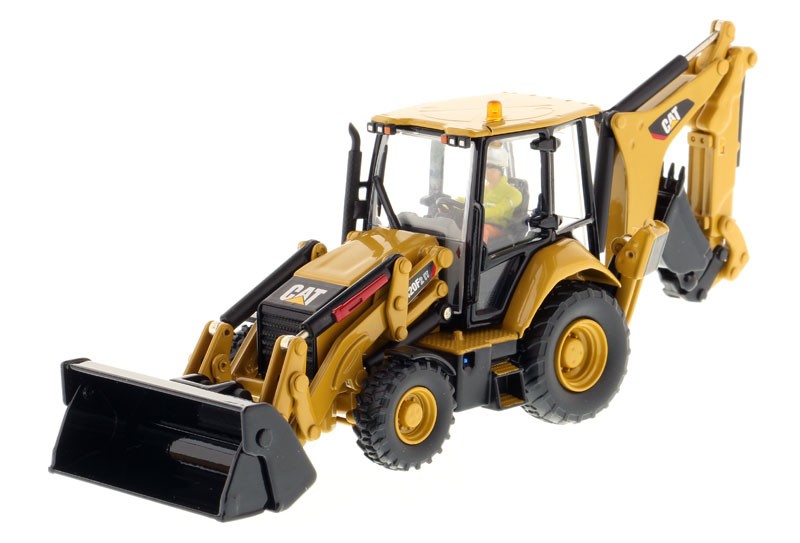 DIECAST MASTERS,CATERPILLAR 420F2 backhoe loader with driver and metal box, 1…