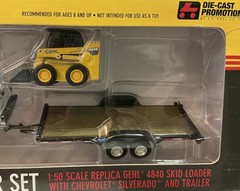GEHL DIE CAST PROMOTIONS 1/50 SCALE 4840 SKID LOADER SET W/ CHEVY SILVERADO NEW