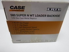 Case Construction 580 Super N WT Backhoe Loader 1/50 Die-Cast Metal Replica Toy