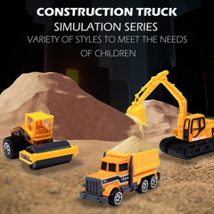 6Pc Diecast Construction Vehicles Set Excavator Bulldozer