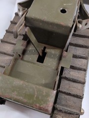Vintage 1960s Structo Green U.S. Army Engineers Bulldozer Pressed Steel Toy Rare