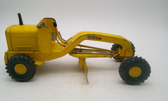Vintage 1960s Tonka Mini Road Grader Yellow Pressed Steel Construction Vehicle