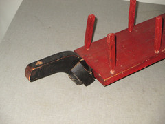 1930 FOLK ART WOOD HANDMADE SEMI TRUCK & STAKE BODY TRAILER ANTIQUE TOY SET-32″
