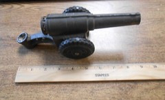 Vintage All Original Cast Iron Premier Toy Cannon Approx. 10 x 4 Inches
