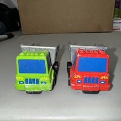 Vintage 70s Die Cast Metal Mattel Dump Truck Dumper Toy Green/Silver + Red