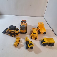 Plastic And Die Cast Dump Truck 6 Cat Construction Model Toys Loaders Etc