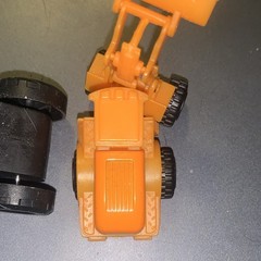 2-Piece Plastic Front Loader Construction Toy Lot w/ Bucket, Orange & Black