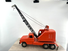 Vintage Tonka State Hi-Way Mobile Clam Crane Painted Orange Works Steel Toy 60s