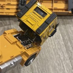 GLW Metal Models Engineering Series Semi Truck With Lights Sound Lowboy Trailer.