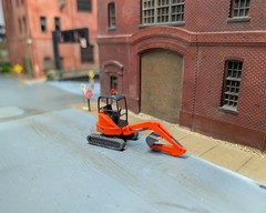 1/87 HO Scale Custom Built Kubota Mini Excavator. 3D Printed Resin Model