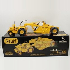 New 1:24 Scale John Deere 840 Diesel with 400 Scraper – Reuhl Model JD840/400