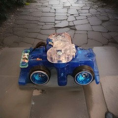 1:64 Scale Posable Lowrider Chasis w/blue L.E.D Light simulates hydraulics hw mb