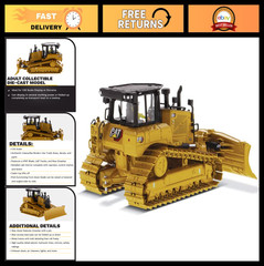 1:50 Scale Diecast Cat D6 XE LGP VPAT Track-Type Tractor Model, Metal Dozer Repl