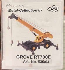 NZG Grove RT700E Anthony Rough Terrain #530/04 Diecast Model 1:87 Ho Scale Blue