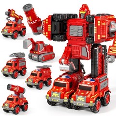Transform Toys for Boys 4-6, 5 in 1 Take Apart Toys for Boys 3-5, Fire Firetr…
