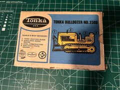 Vintage YELLOW TONKA BULLDOZER NO. 2300 with ORIGINAL BOX NOS
