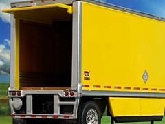 1/64 DCP YELLOW 28′ WABASH DRY VAN PUP TRAILER SET