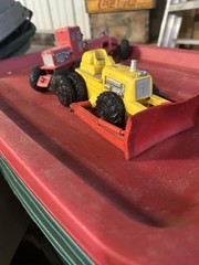 Vintage Diecast Road Grader Construction Vehicle Lot Yellow Red Black