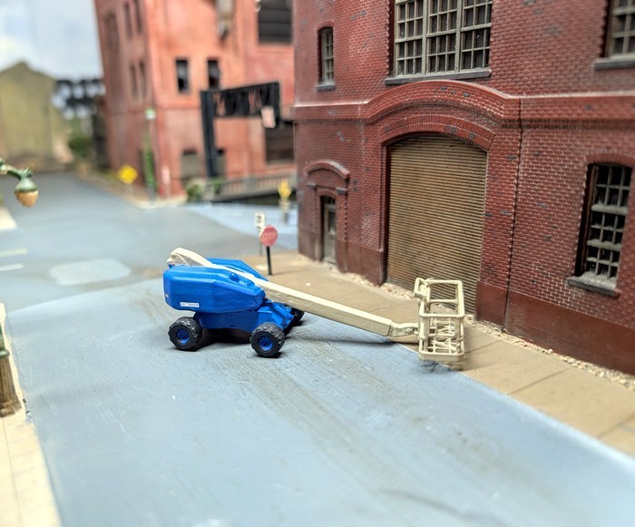 1/87 HO Scale Custom Built Genie Telescoping Boom Lift. 3D Printed Resin Model