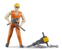 Bruder #60020 BWORLD Construction Worker with Accessories – New Factory Sealed