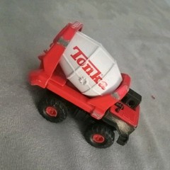 Tonka Maisto Cement Mixer Diecast Truck Red White Black Vintage Construction Toy