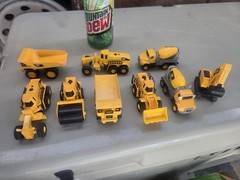 CAT Caterpillar Toy Dump Truck Bull Dozer Roller Backhoe Construction Lot of 9