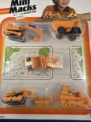 NEW Vintage 1984 Intex Die Cast Metal Mini Macks Construction Set 5 Vehicles