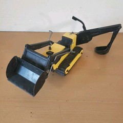 Vintage 1960s 70’s Tonka Toy Truck Yellow Metal Backhoe Loader Excavator