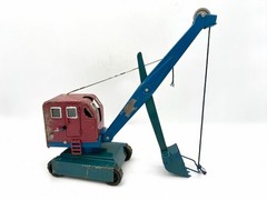Vintage USSR AZLK 19-94 Pressed Steel Excavator Crane Toy Non Working