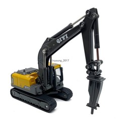 1:60 Drill Excavator Construction Vehicle Diecast Toy Cars Toys for Boys Gray