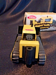 Vintage Tiny Tonka Dozer No. 495 Yellow Steel Bulldozer with Original Box 1:50