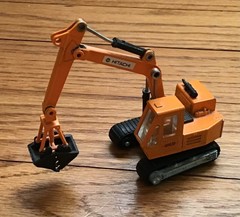 Hitachi Japan Mini Construction Excavator Claw Vehicle Diecast Toy Vintage 1970s