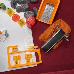 Construction TRUCKS road Work Machine Crane Steamroller Digger Home Depot 46 Pc