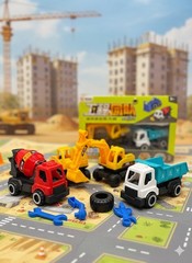 Construction Toy Truck Set 4 Pieces Construction Vehicles for Kids