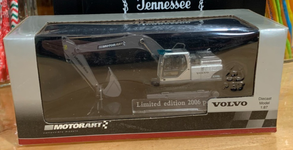 Rare Motorart 1:87 Limited Edition Silver Volvo EC240BLC Hydraulic Excavator