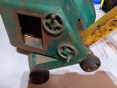 Stucko steel pressed crane with bucket all original blue/green rare