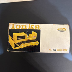 Vintage Tonka No. 300 Bulldozer with Original Box Yellow Blade