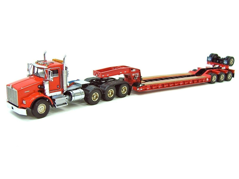 Kenworth T800W Rogers 4-Axle Flip Lowboy – Red WSI Sword 1:50 Scale #34-2024 New