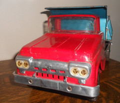 Vintage 1960»s Tonka Pressed Steel Dump Truck Red And Blue