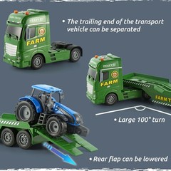 Semi Truck with Tractor Toy, Kids Tractor Set & Truck and Trailer Front Loade…