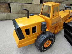 Vintage Tonka Mighty Road Grader with Double Blade Orange 54726