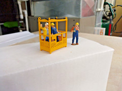 3D Printed 2 Man-Lift Crane Cage. Authentic Liebherr Yellow. 1/50th, 1/48th.